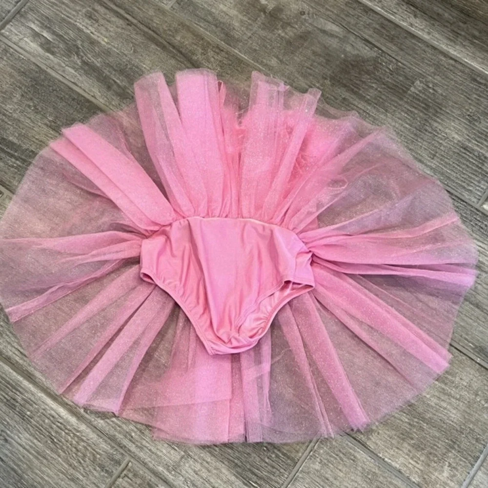 Pink Ballet Dress Costume Feather Sequin‎ Dance Tutu Dress